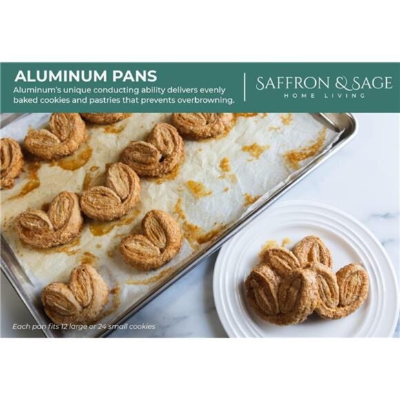 Commercial Quality Cookie Sheet Pan - 2 Pack Aluminum Half Sheet Baking Pan - Picture 5 of 7